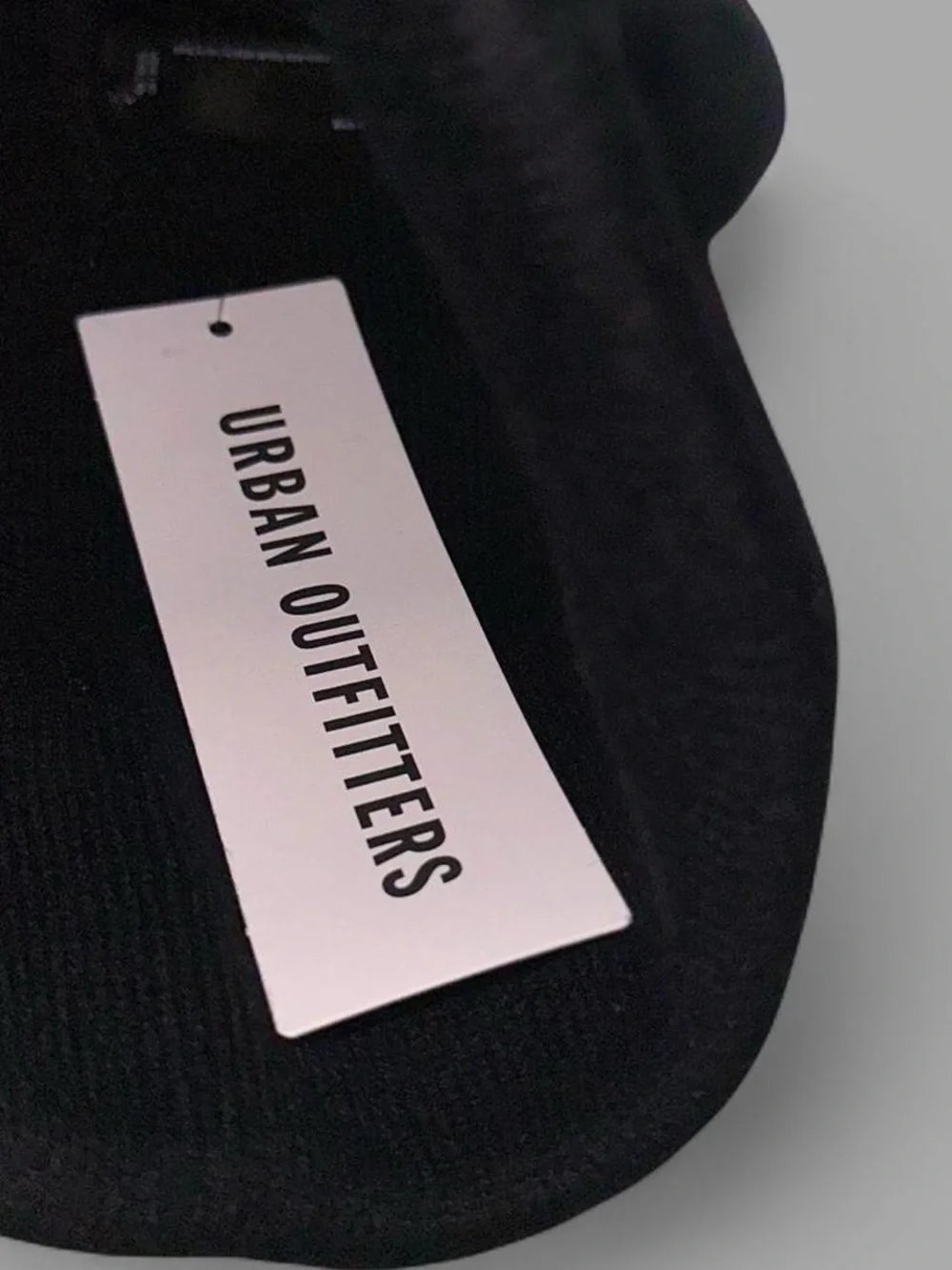 Urban Outfitters UO Lila Jersey Knit Beanie Hat Fold in Black